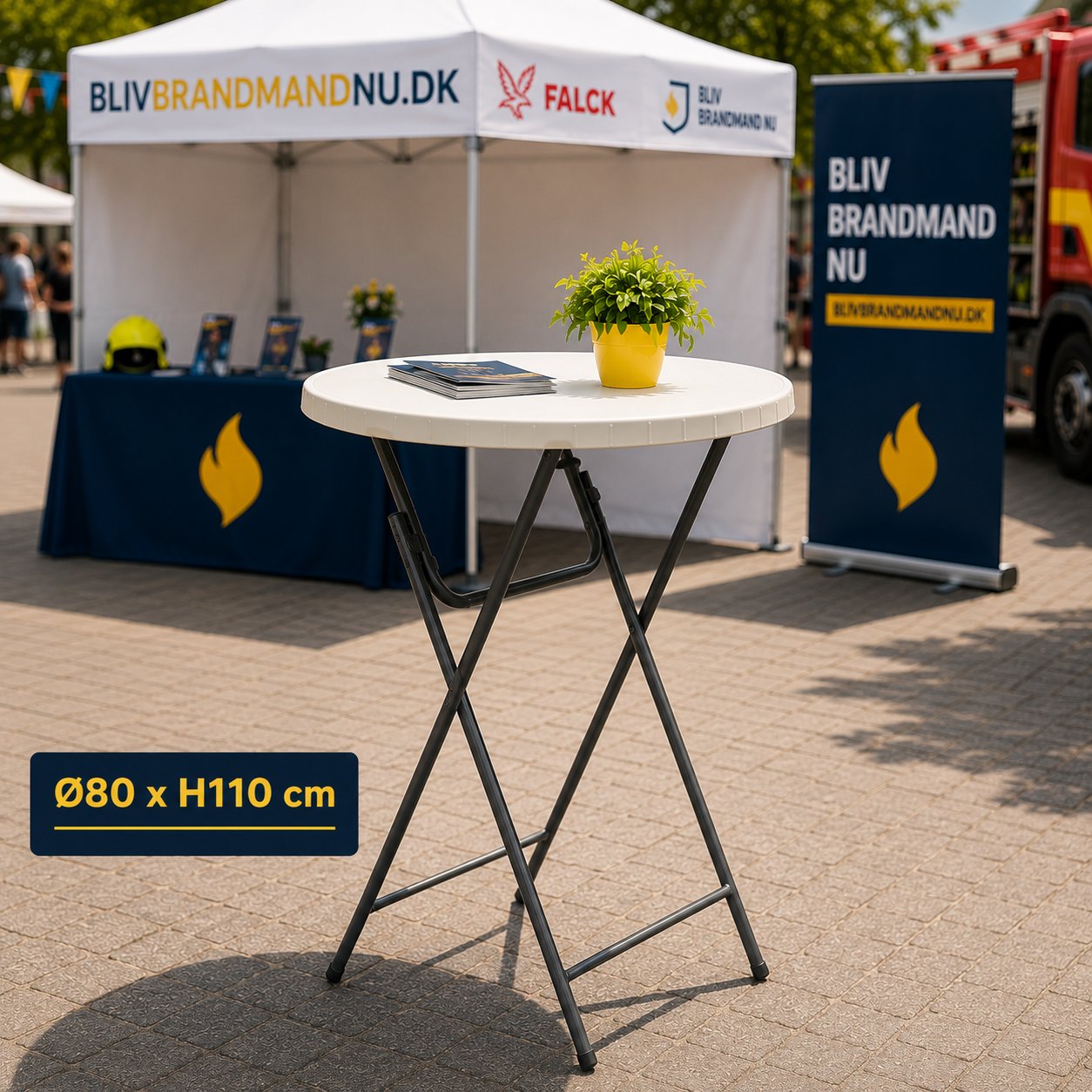 Klapbord Ø80xH110 cm (Ståbord)